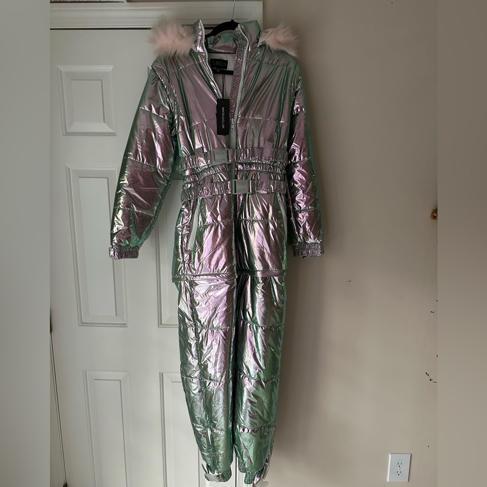 Dolls Kill- Club Exx Holographic Snowsuit WITH TAGS